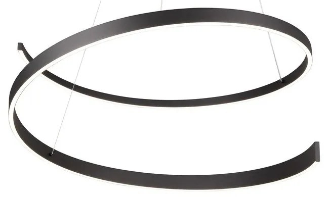 Черно LED висящо осветително тяло с гласово управление/ управление чрез мобилно приложение с метален абажур ø 75 cm Cinardi – CINQUE
