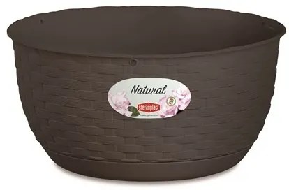Stefanplast - Висяща кашпа панер Natural Line 30 см - мока