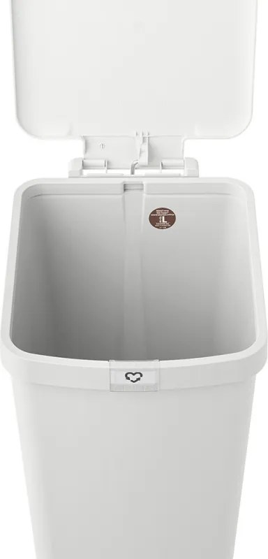 Кош за боклук с педал Brabantia StepUp 1005556, 40 л, Екологични материали, Голям отвор, Светлосив