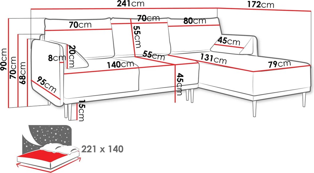 Ъглов диван Bardo-Зелено
