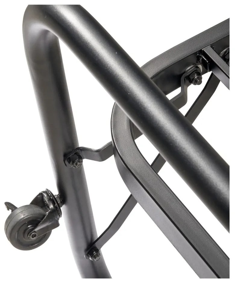 Черно метално сгъваемо единично легло 90x200 cm с включена подматрачна рамка Lucy – WOOOD