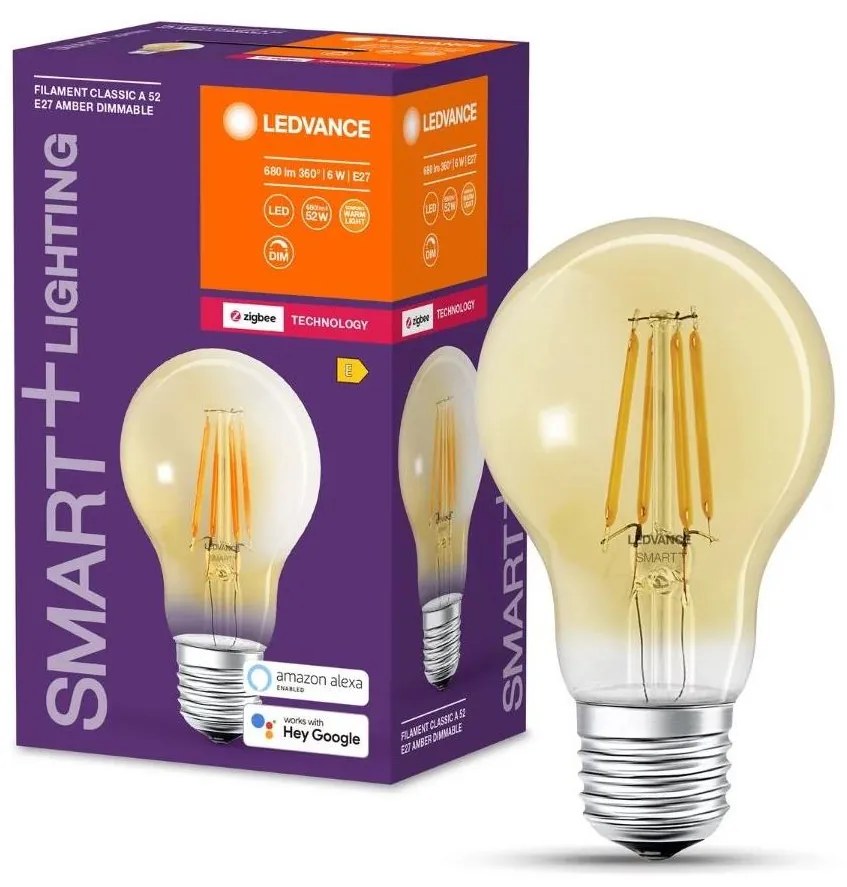 LED Димируема крушка SMART+ FILAMENT A55 E27/6W/230V 2400K - Ledvance