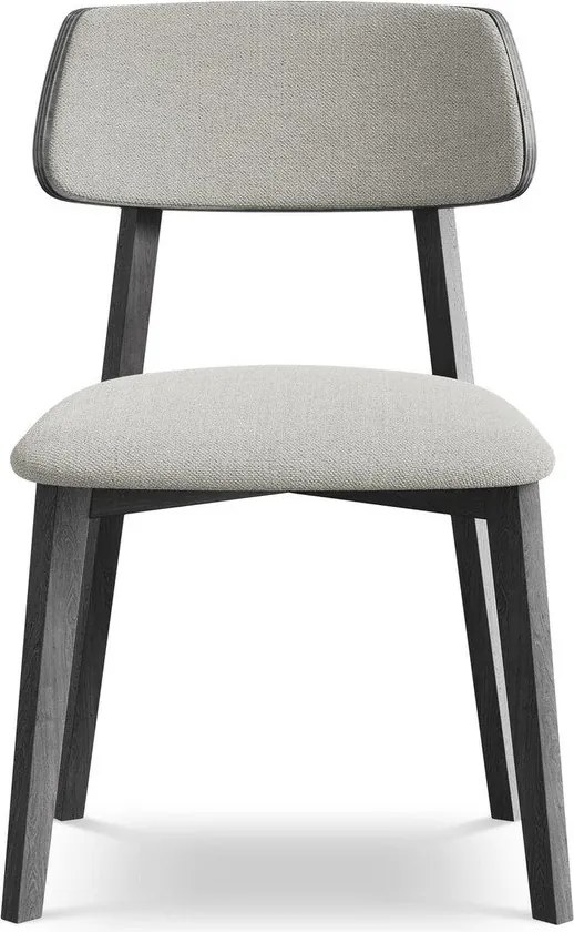 Светлосив трапезен стол от масивна дървесина Niu – Makamii