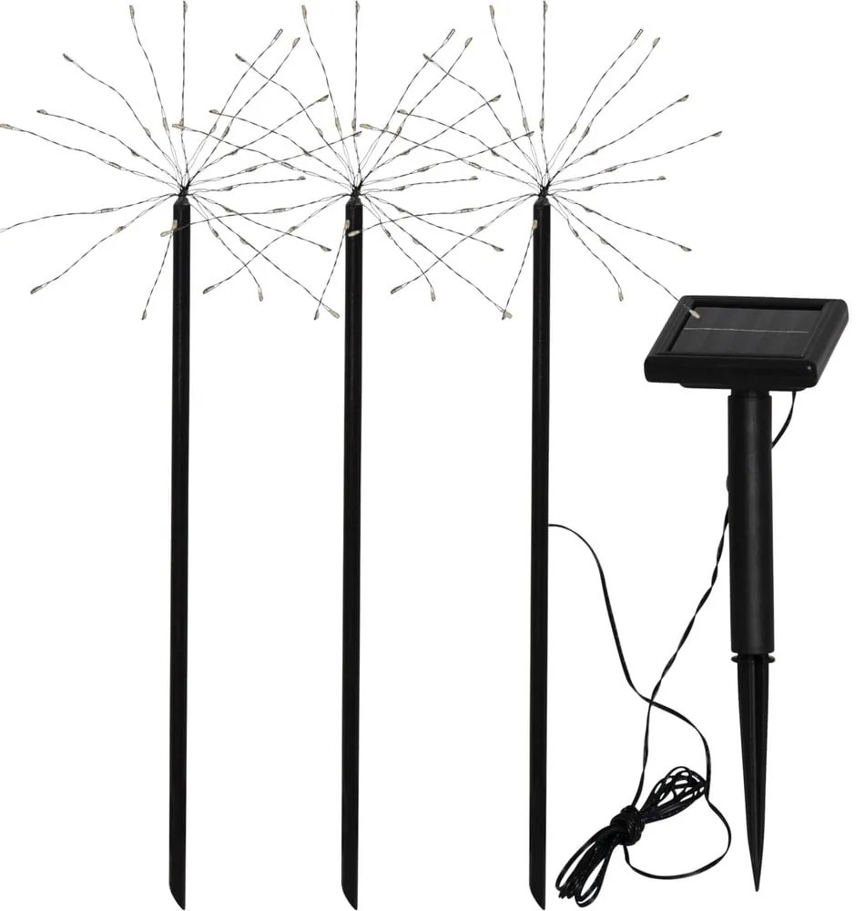 Комплект от 3 външни слънчеви LED светлини Фойерверк, височина 40 см Firework - Star Trading