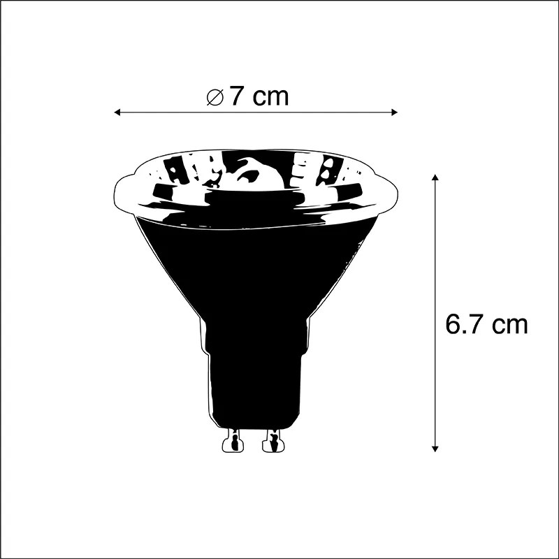 Комплект от 5 GU10 димируеми LED крушки AR70 6W 2000K-3000K