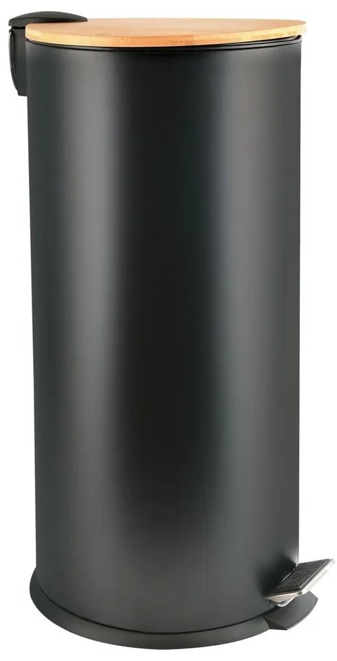 Матово черно стоманено кошче за боклук с педал 30 l Adonis – Spirella