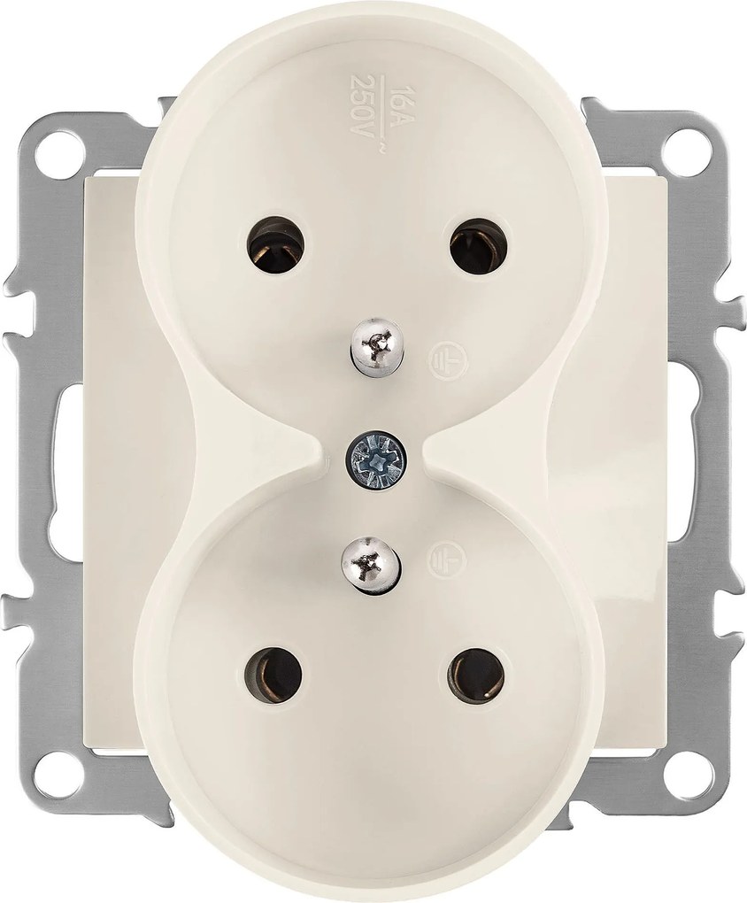 Двоен контакт със заземяване OSTE JNH002-G Beige