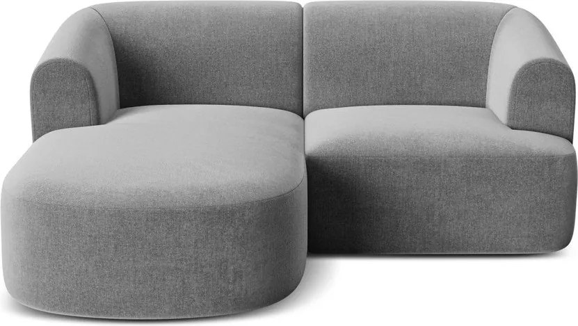 Светлосив кадифен ъглов диван (ляв ъгъл) Campi – Cosmopolitan Design