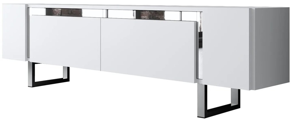 ТВ шкаф Yildiz, цвят Бял Сребърен