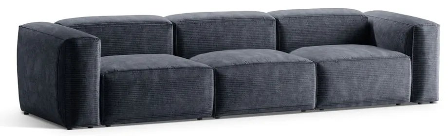 Сиво-син диван от рипсено кадифе 364 cm Bergamo – Cosmopolitan Design