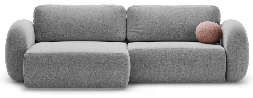 Светлосив шенилов сгъваем/с място за съхранение ъглов диван Tonale – Cosmopolitan Design