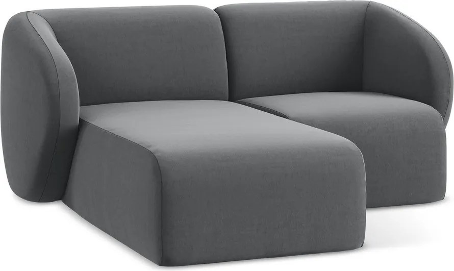 Сив кадифен ъглов диван (ляв ъгъл) Lani – Makamii