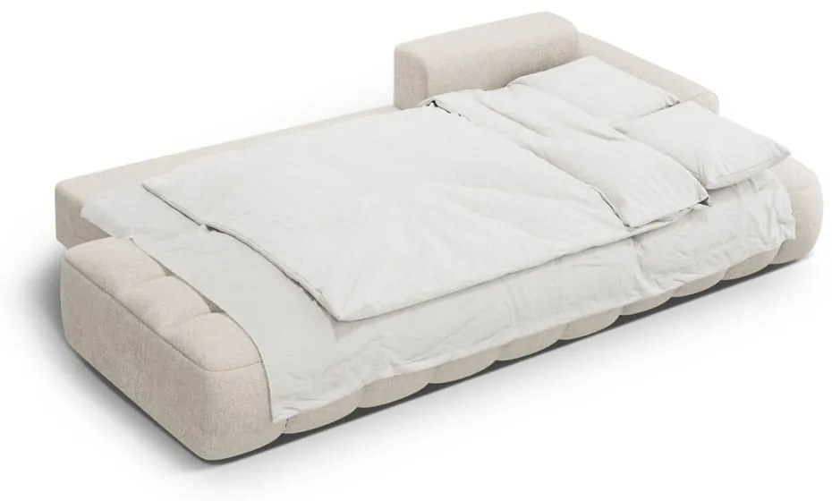 Бежов сгъваем/с място за съхранение ъглов диван (десен ъгъл) Linz – Cosmopolitan Design