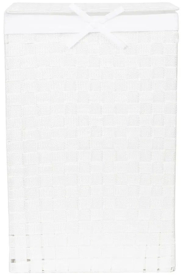 Бяла кошница за пране с капак Кошница за пране Linen, височина 60 cm - Compactor