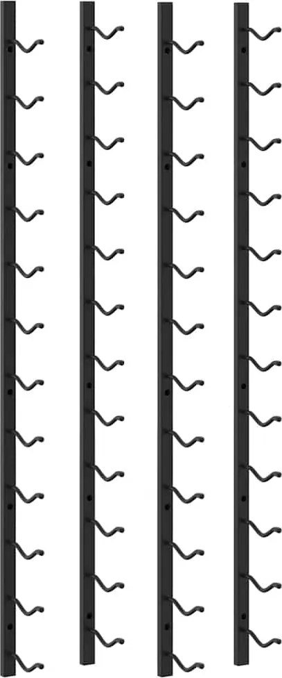 282467 vidaXL Стойки за вино за 12 бутилки стенен монтаж 2 бр черни желязо