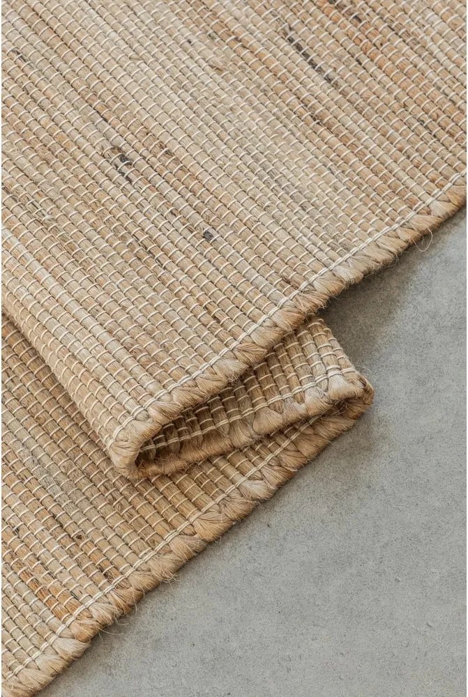 Бежова двустранна/ръчно изработена пътека със смес от юта 80x200 cm Handloom – Hanse Home
