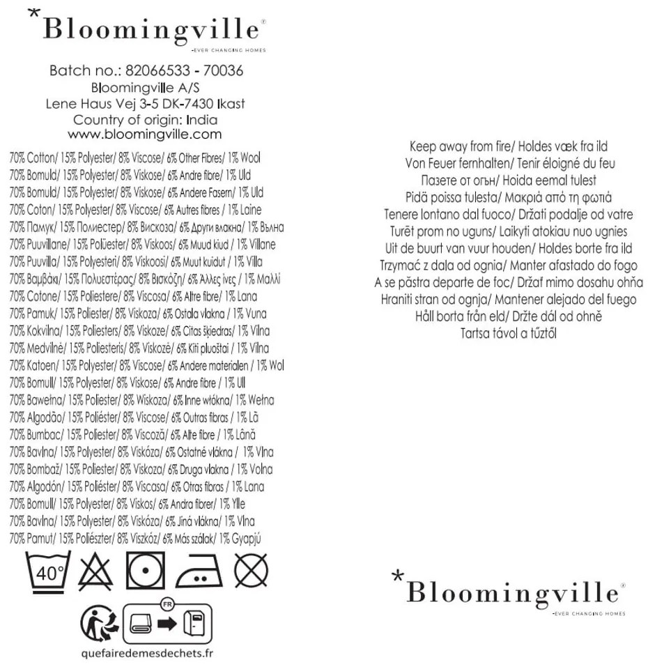 Синьо /бежово одеяло от рециклиран памук 130x160 cm Salobre – Bloomingville