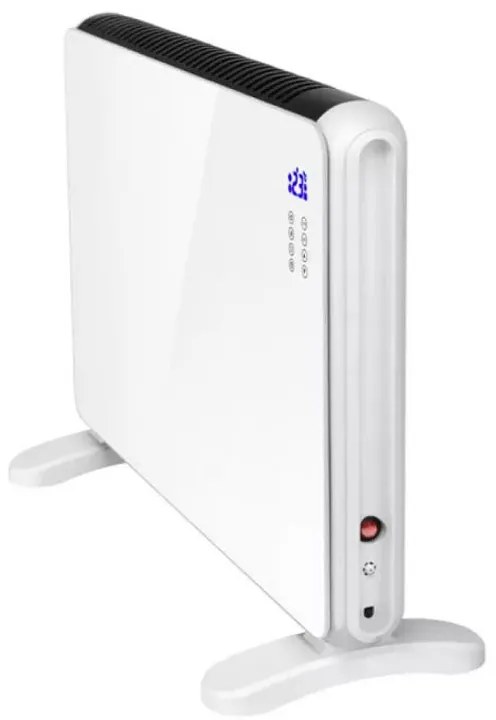 Конвектор със стъклен панел ZEPHYR ZP 1974 G, 2000W, За стена или под, 2 степени, Дистанционно, 5 до 35°C, LCD, Бял