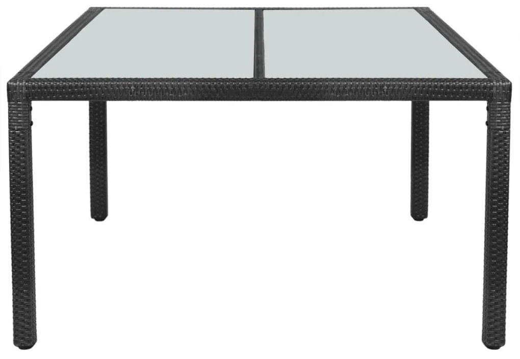 42563 vidaXL Градинска маса, черна, 150x90x75 cм, полиратан