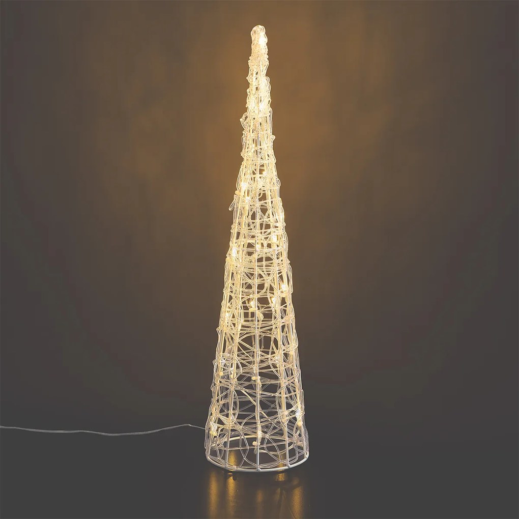 Коледна елха прозрачна 60 см вкл. LED IP44 - Coni