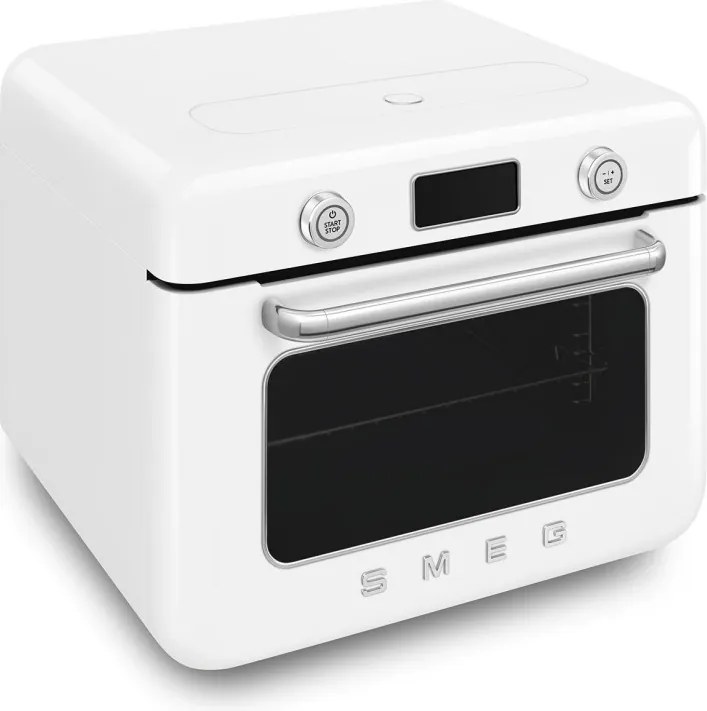 Мини фурна с комбинирана пара Smeg COF01WHEU, 1800 W, 10 функции, LCD дисплей, 40-230C, Бяла