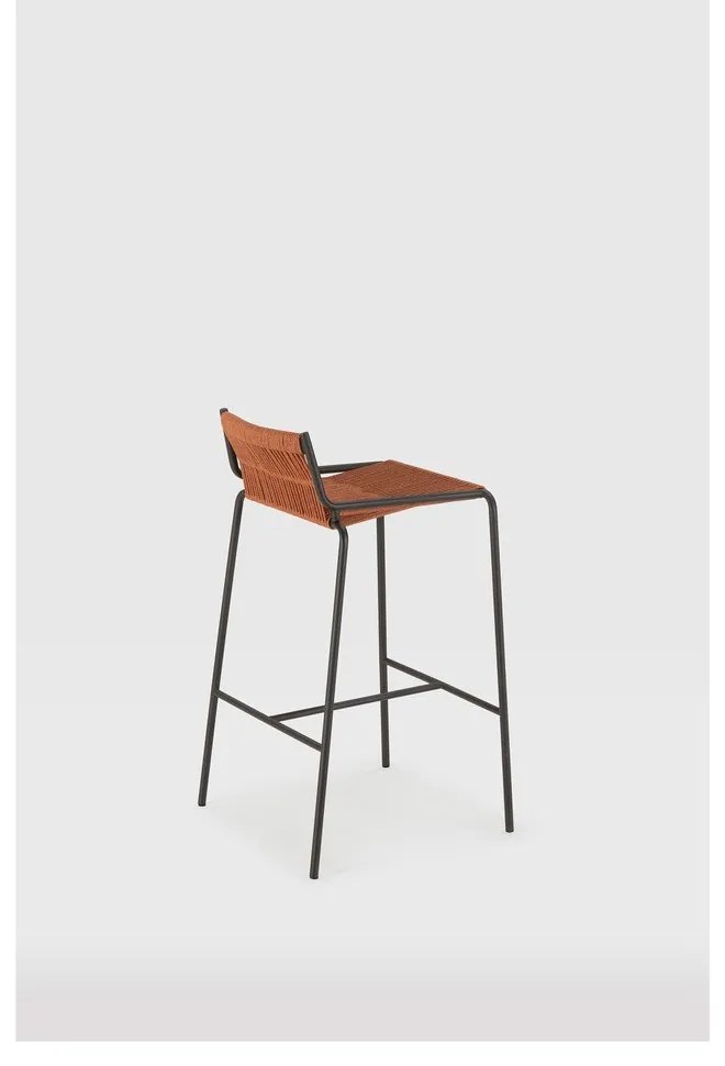 Теракотен метален бар стол (височина на седалката 65 cm) Emily – Marckeric