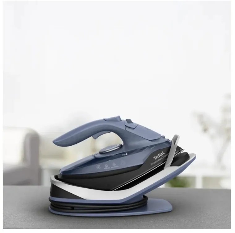 Безжична ютия Tefal Reemove Upgrade FV6675E0, 2600 W, 250 мл, Керамична плоча, Система против капене, Автоматично изключване, Син