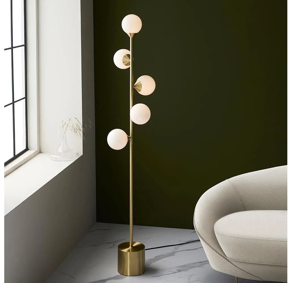 Endon 106756 - Подова лампа OTIS 5xG9/3W/230V златна/бяла