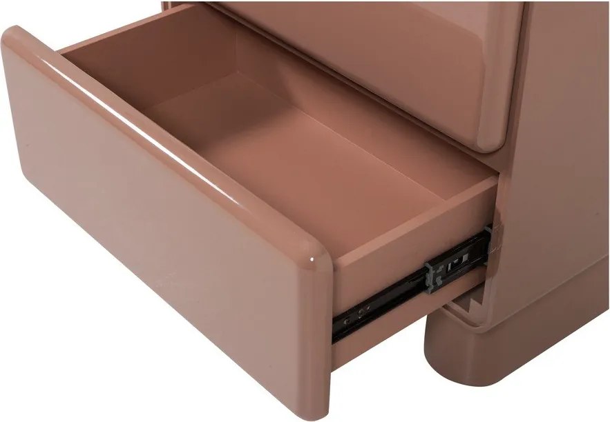 Розово гланцово нощно шкафче Lustra – WOOOD