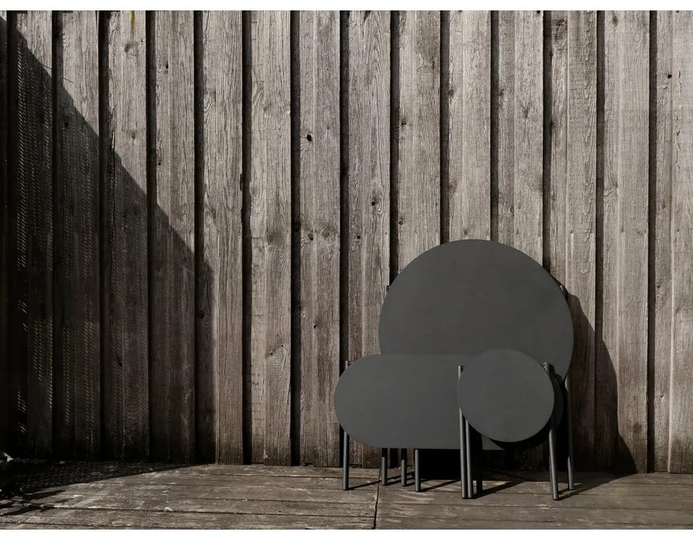 Черна метална кръгла трапезна маса ø 70 cm Disc – Zone