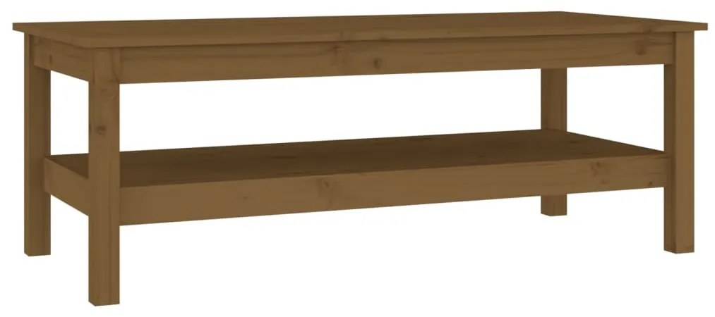 814277 vidaXL 814277 Кафе маса, меденокафява, 110x50x40 см, бор дърво масив