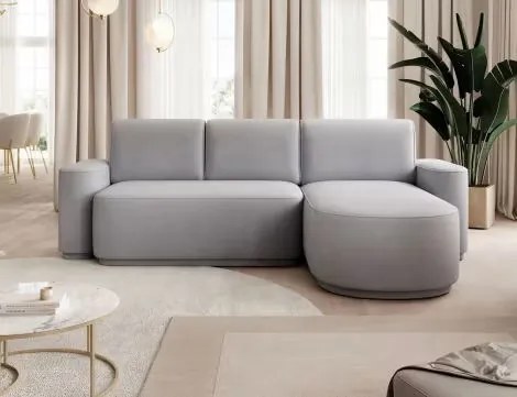 Ъглов диван Luxora-Сив-вдясно