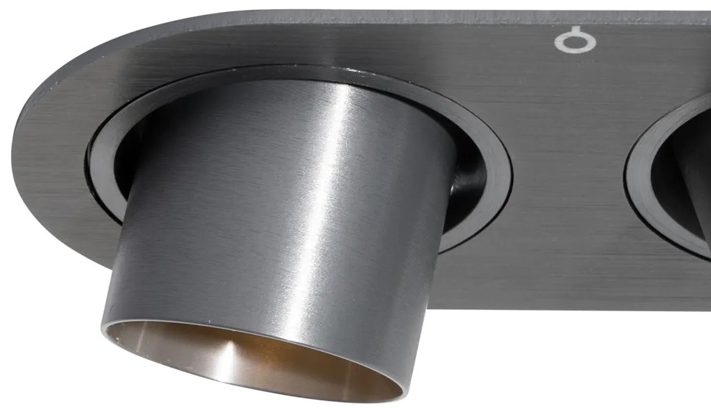 Комплект от 6 вградени спота Gunmetal GU10 35mm Накланящи се 2-Светлини - Installa