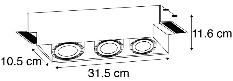 Вдлъбнато петно в черен цвят, въртящ се и накланящ се 3-light - Oneon 3