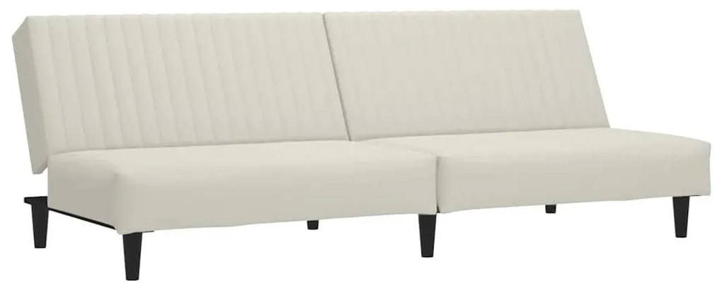 375935 vidaXL 2-местно разтегателно канапе, кремаво, кадифе