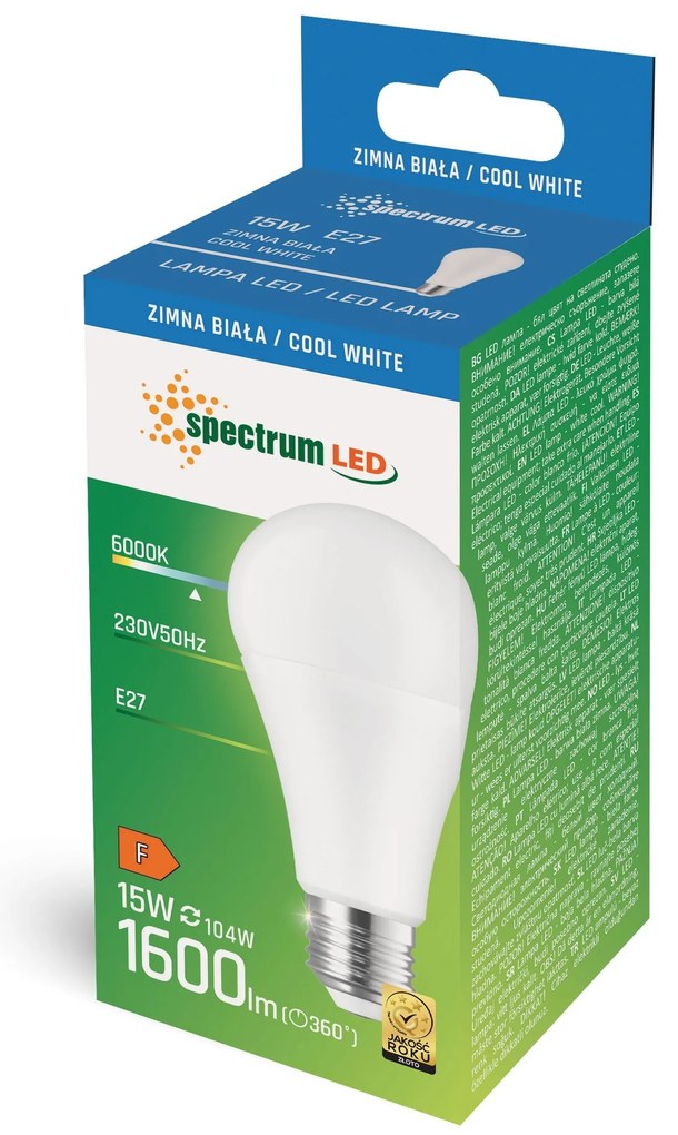 Крушка LED GLS E-27 230V 15W CW WOJ+14263
