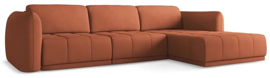 Оранжев ъглов диван (десен ъгъл) Hoku – Makamii