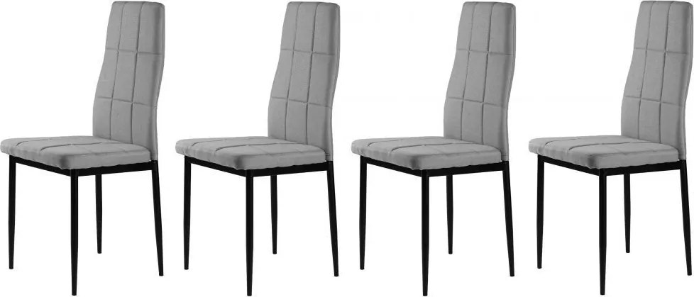 Комплект от 4 стола в сиво с модерен дизайн