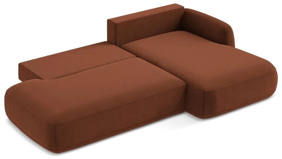 Теракотен сгъваем ъглов диван (десен ъгъл) Hale – Makamii