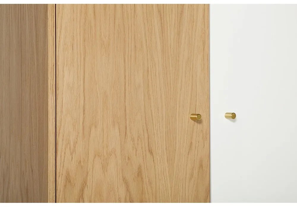 Бял гардероб от дъб 80x190 cm Flora - Woodman