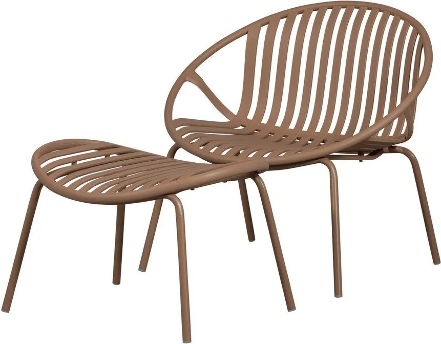 Розово пластмасово градинско кресло с табуретка за крака Bruce – WOOOD