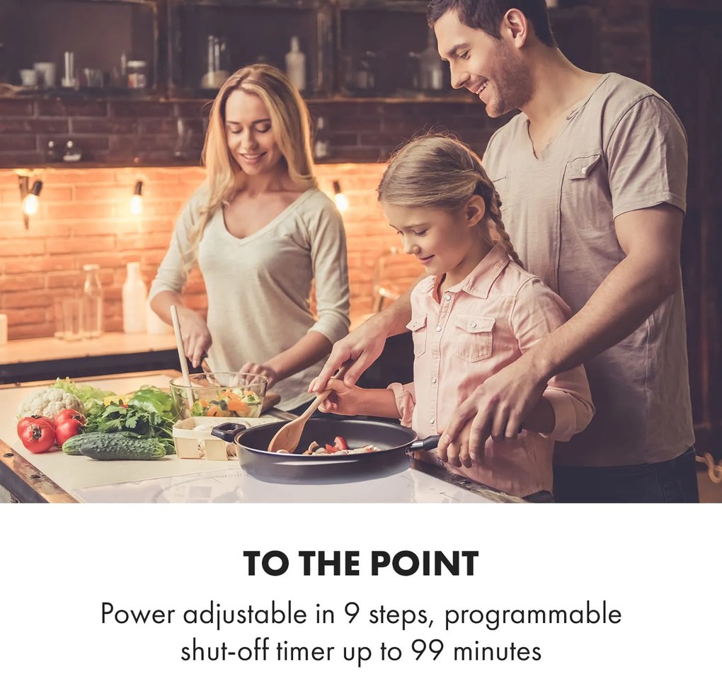 Klarstein Delicatessa 90 Hybrid, вграден кухненски плот, индукционен котлон, 5 зони, 7400 W, черен