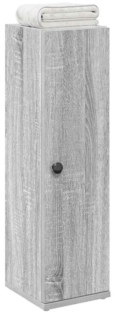 858520 vidaXL Шкаф за баня с държач за ролки, сив сонома, 20,5x22x72 см