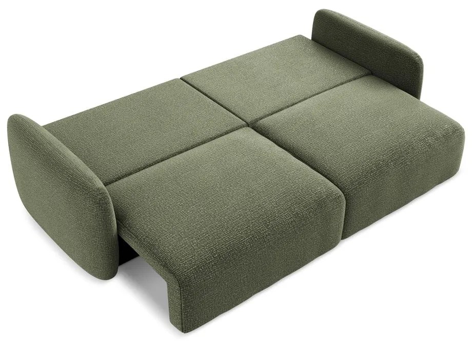 Зелен разтегателен диван с място за съхранение 238 cm Kalena – Makamii