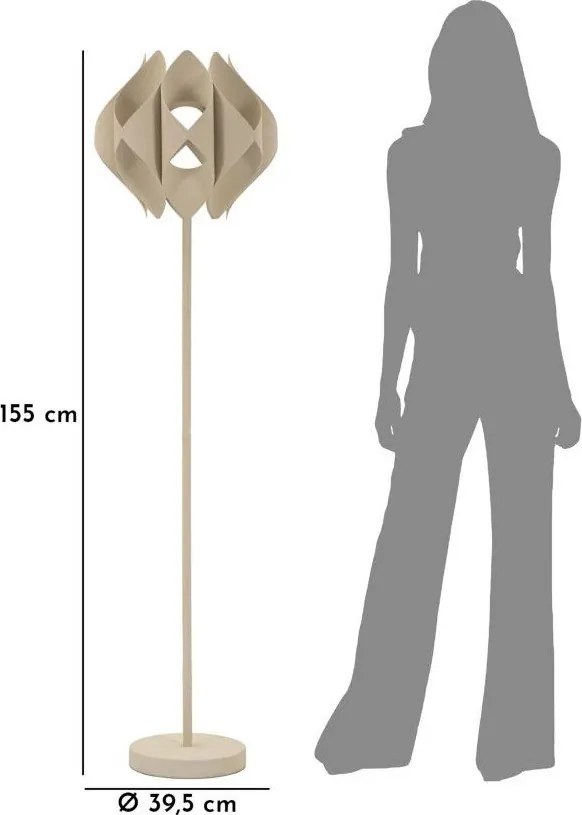 Бежова подова лампа с метален абажур (височина 155 cm) Space – Mauro Ferretti