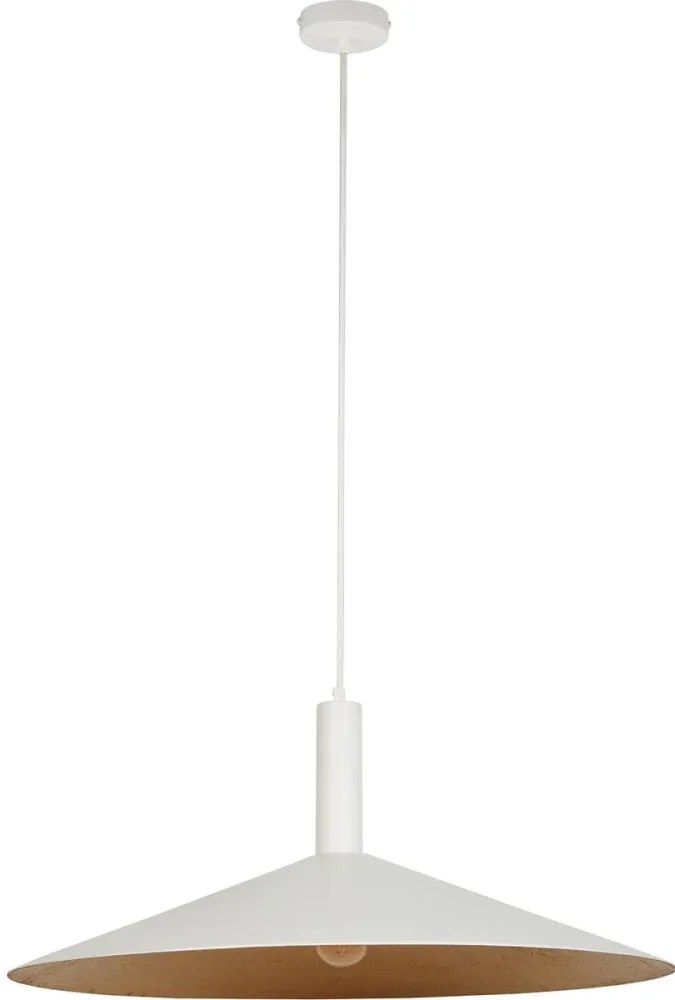 Пендел CAPRI 1xE27/15W/230V Ø 70 см бял/меден