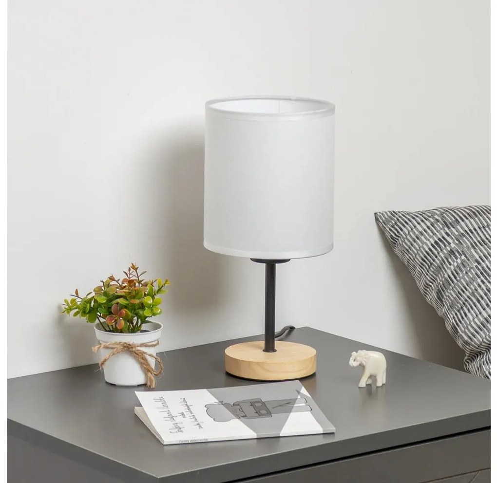 Brilagi - Настолна лампа NUBILA WOOD 1xE27/25W/230V дъб/бял