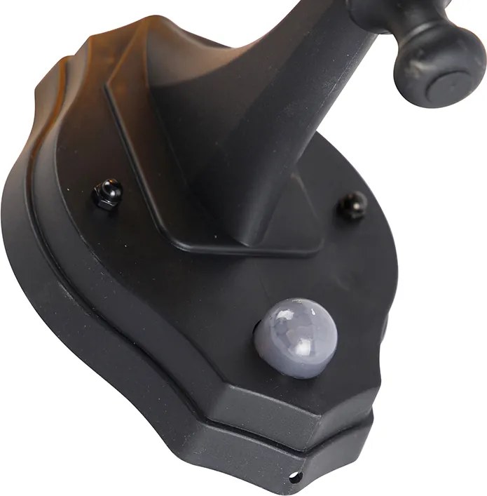 Класическа външна стенна лампа черна с датчик за движение - New Haven