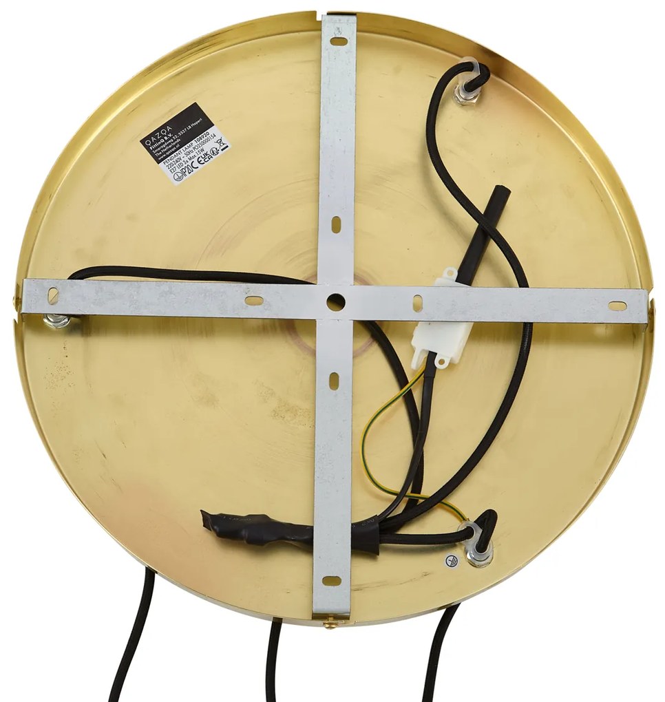 Модерен висящ златен лампион с кехлибарено стъкло 3 светлини - Traditional