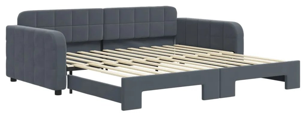 3196937 vidaXL Легло за спане с ракла без матрак, Тъмно сиво, 100x200 см